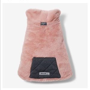 Eddie Bauer Laurel pink & grey faux fur reversible pet vest